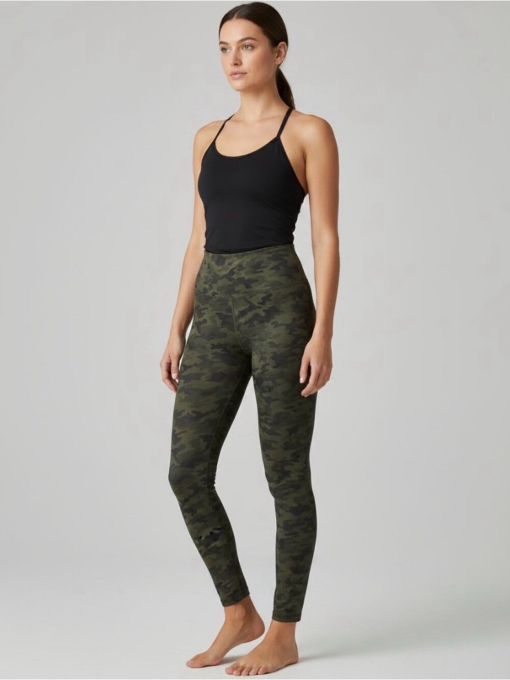291 - SPANX Olive Green Camo High-Rise Leggings